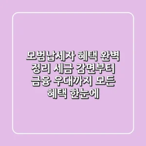 모범납세자 혜택 완벽 정리: 세금 감면부터 금융 우대까지 모든 혜택 한눈에