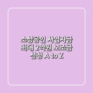 소상공인 사업자금 최대 2억원 보조금 신청 A to Z