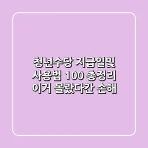 청년수당 지급일및 사용법 100% 총정리 – 이거 몰랐다간 손해!