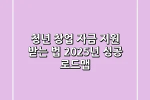 청년 창업 자금 지원 받는 법, 2025년 성공 로드맵
