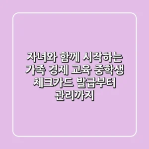 자녀와 함께 시작하는 가족 경제 교육, 중학생 체크카드 발급부터 관리까지!