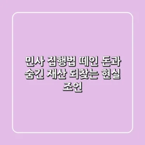 민사 집행법, 떼인 돈과 숨긴 재산 되찾는 현실 조언
