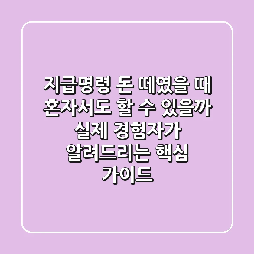 지급명령, 돈 떼였을 때 혼자서도 할 수 있을까? 실제 경험자가 알려드리는 핵심 가이드