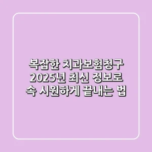 복잡한 치과보험청구, 2025년 최신 정보로 속 시원하게 끝내는 법