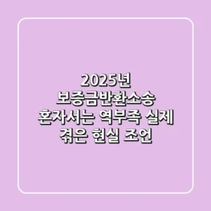 2025년 보증금반환소송, 혼자서는 역부족? 실제 겪은 현실 조언!