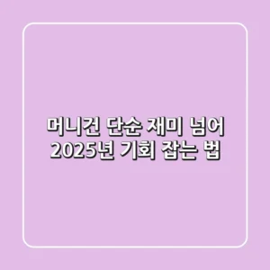 머니건, 단순 재미 넘어 2025년 기회 잡는 법
