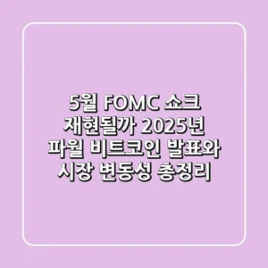 "5월 FOMC 쇼크 재현될까?", 2025년 파월 비트코인 발표와 시장 변동성 총정리