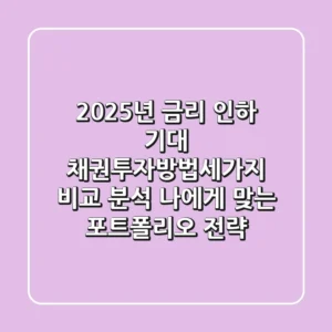 "2025년 금리 인하 기대", 채권투자방법세가지 비교 분석, 나에게 맞는 포트폴리오 전략