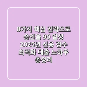 "8가지 핵심 전략으로 승인율 90% 달성", 2025년 신용 점수 최적화 대출 노하우 총정리