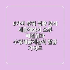 "6가지 유형 집중 분석", 세금계산서 오류 해결법과 수정세금계산서 발급 가이드