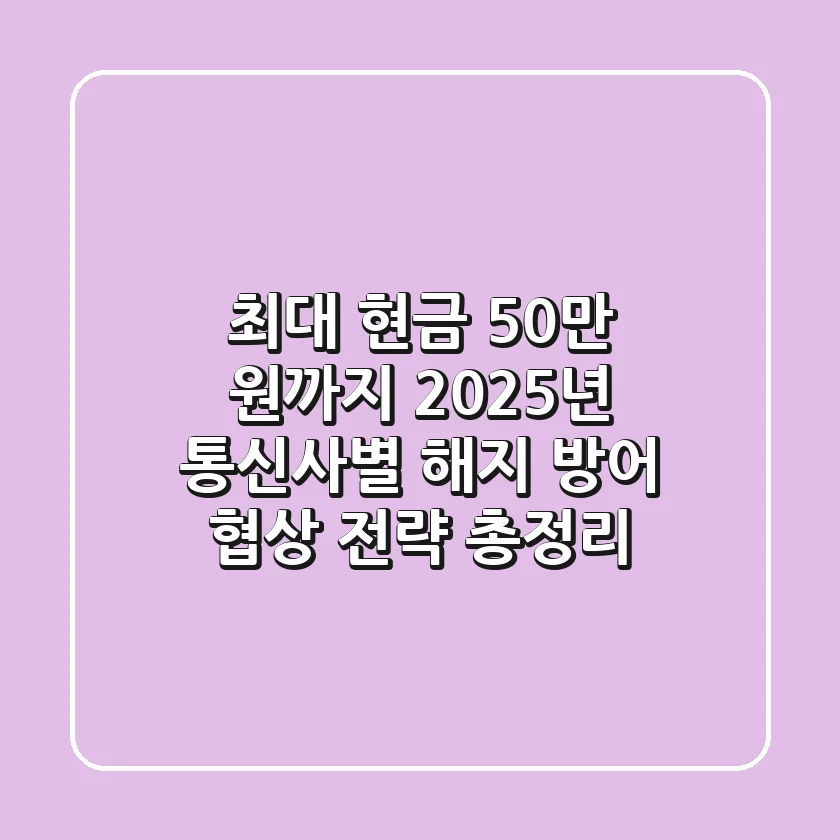 "최대 현금 50만 원까지", 2025년 통신사별 해지 방어 협상 전략 총정리