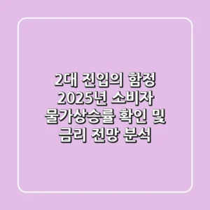 "2%대 진입의 함정", 2025년 소비자 물가상승률 확인 및 금리 전망 분석