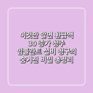 "이것만 알면 환급액 30% 증가", 청주 임플란트 실비 청구의 숨겨진 비밀 총정리