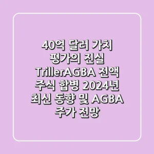 "40억 달러 가치 평가의 진실", Triller-AGBA 전액 주식 합병, 2024년 최신 동향 및 AGBA 주가 전망