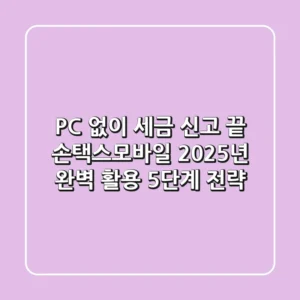 "PC 없이 세금 신고 끝", 손택스모바일 2025년 완벽 활용 5단계 전략