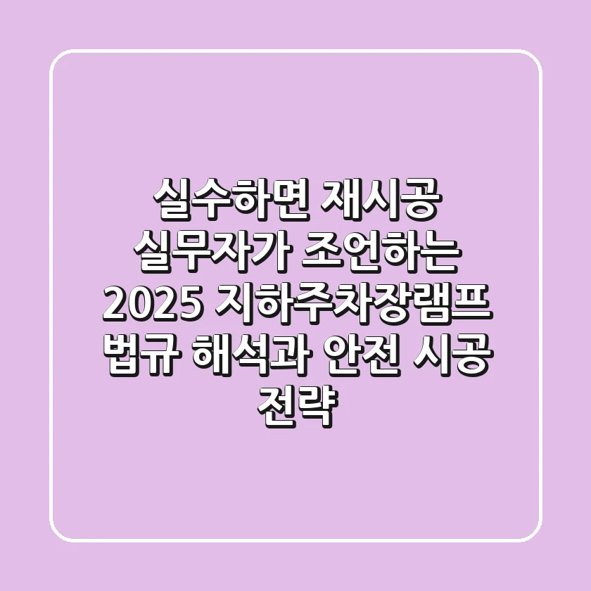 "실수하면 재시공", 실무자가 조언하는 2025 지하주차장램프 법규 해석과 안전 시공 전략