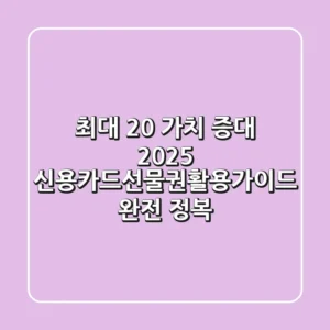 "최대 20% 가치 증대?", 2025 신용카드선물권활용가이드 완전 정복