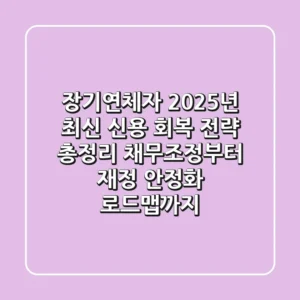 장기연체자, 2025년 최신 신용 회복 전략 총정리: 채무조정부터 재정 안정화 로드맵까지