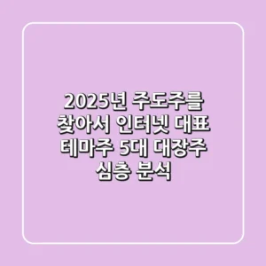 "2025년 주도주를 찾아서", 인터넷 대표 테마주 5대 대장주 심층 분석