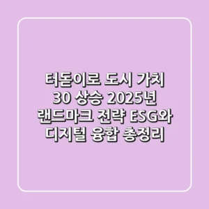 "터돋이로 도시 가치 30% 상승", 2025년 랜드마크 전략: ESG와 디지털 융합 총정리