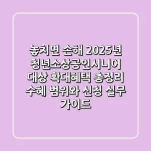 "놓치면 손해!", 2025년 청년·소상공인·시니어 대상 확대혜택 총정리: 수혜 범위와 신청 실무 가이드