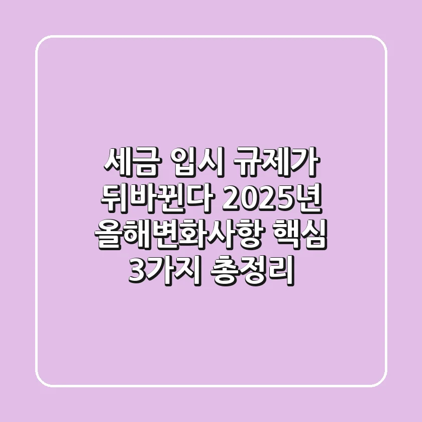 "세금, 입시, 규제가 뒤바뀐다", 2025년 올해변화사항 핵심 3가지 총정리