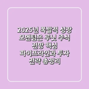 "2025년 폭발적 성장 모멘텀은?", 루닛 주식 전망 핵심 파이프라인과 투자 전략 총정리