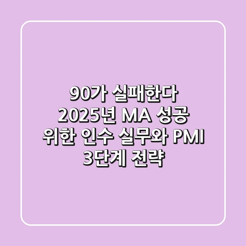 "90%가 실패한다", 2025년 M&A 성공 위한 인수 실무와 PMI 3단계 전략