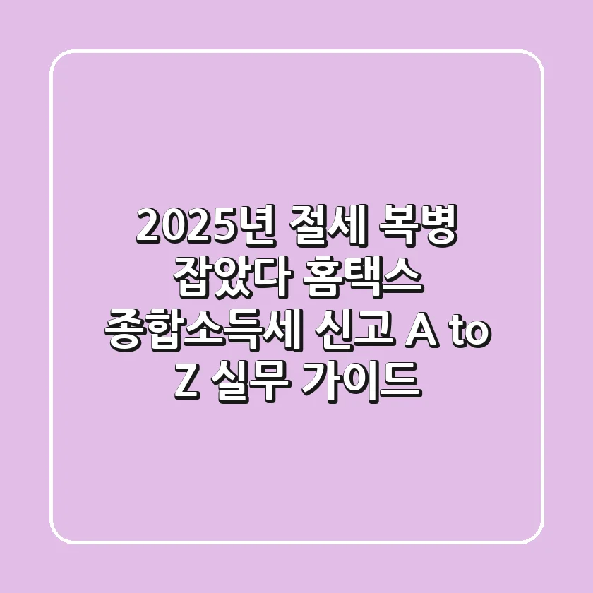 "2025년 절세 복병 잡았다", 홈택스 종합소득세 신고 A to Z 실무 가이드